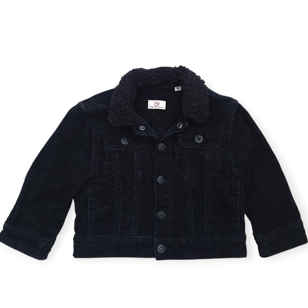 AG Adriano Goldschmied Kids Corduroy Jacket Toddler 18m Black Sherpa Collar